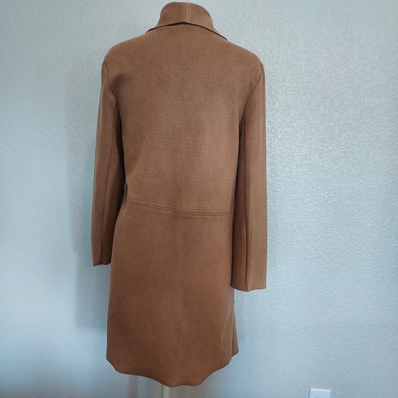 NEW Rielle Beige Faux Leather Long Open Coat Size L - Picture 8 of 12